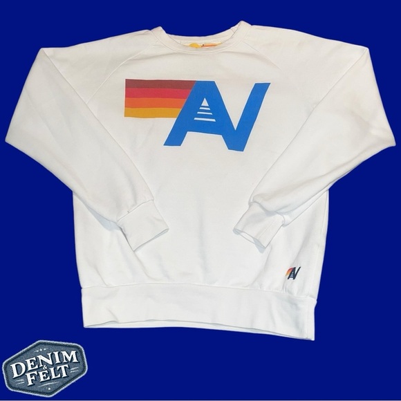 Aviator Nation Unisex White LOGO SWEATSHIRT/PULLOVER | PRELOVED!!💙🌈💙 - Picture 5 of 16